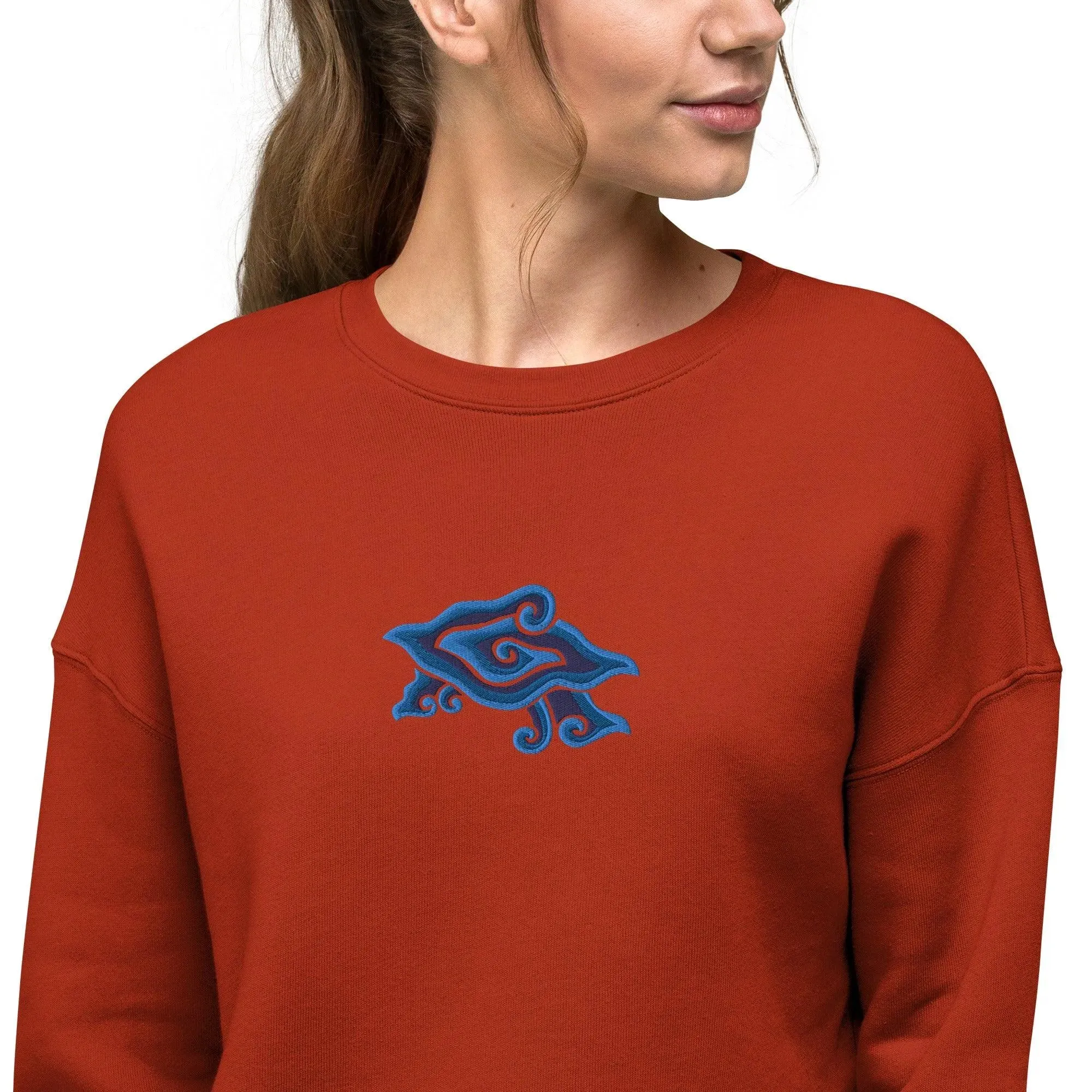 Indonesian Mendung Embroidered Cropped Sweatshirt
