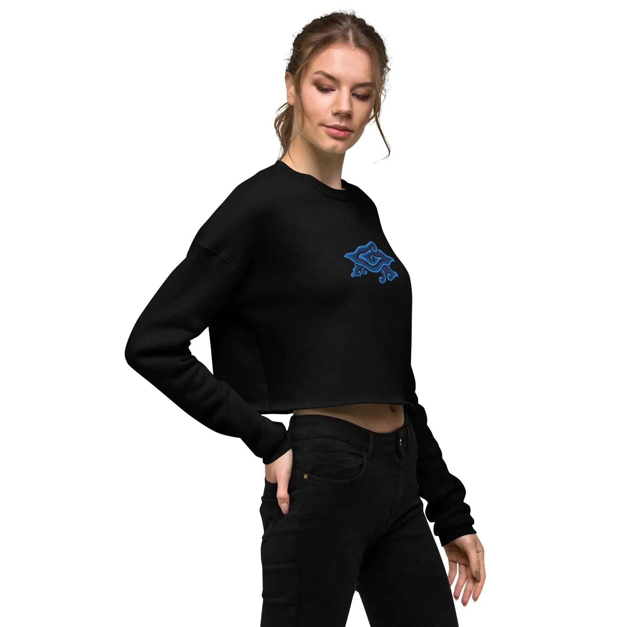 Indonesian Mendung Embroidered Cropped Sweatshirt