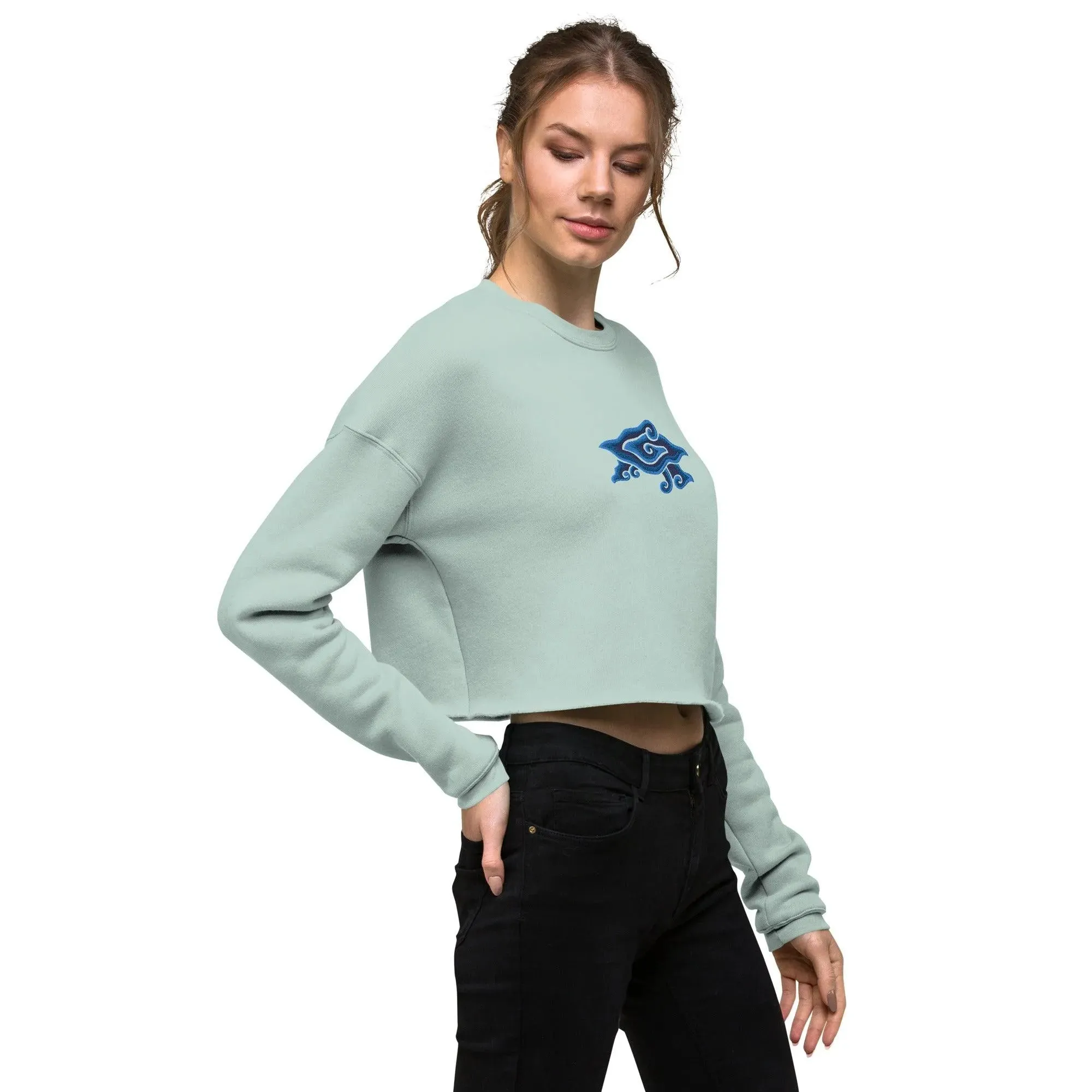 Indonesian Mendung Embroidered Cropped Sweatshirt