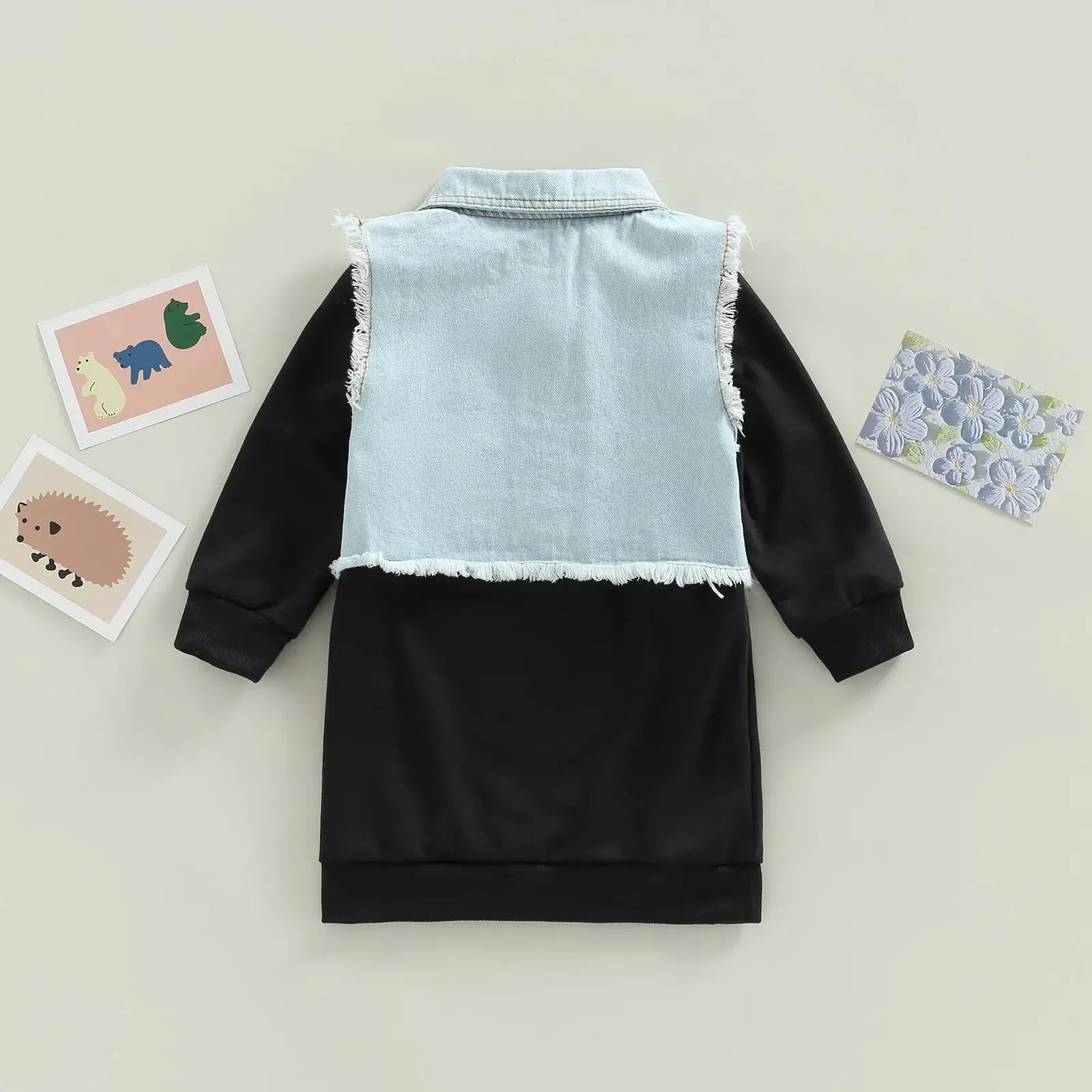 Infant Dress   Waistcoat, Long Sleeve Set