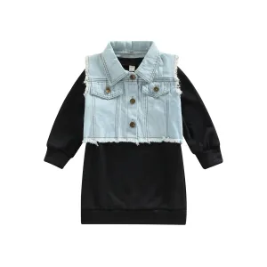 Infant Dress   Waistcoat, Long Sleeve Set