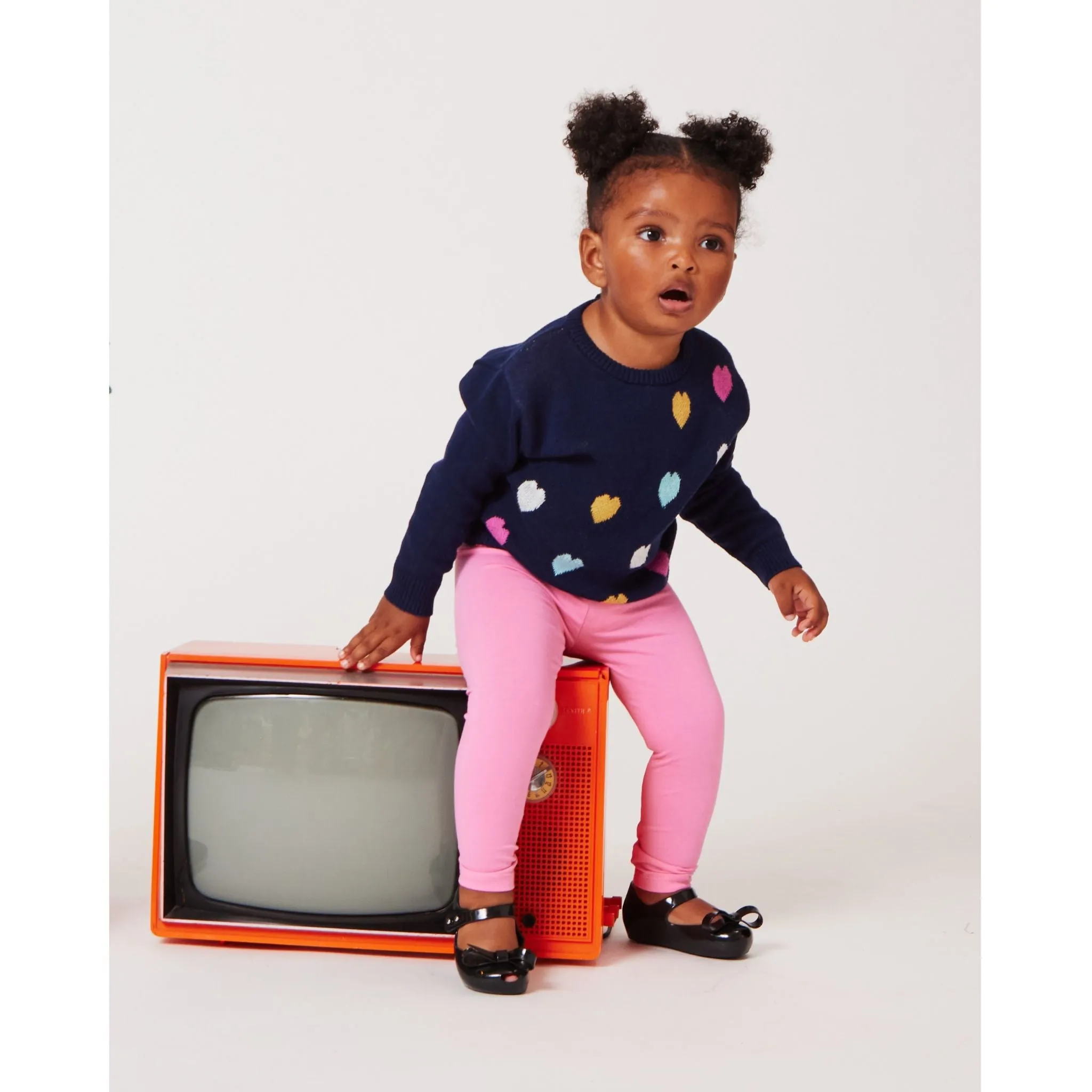 Infant Heart Sweater w/Pink Legging Set