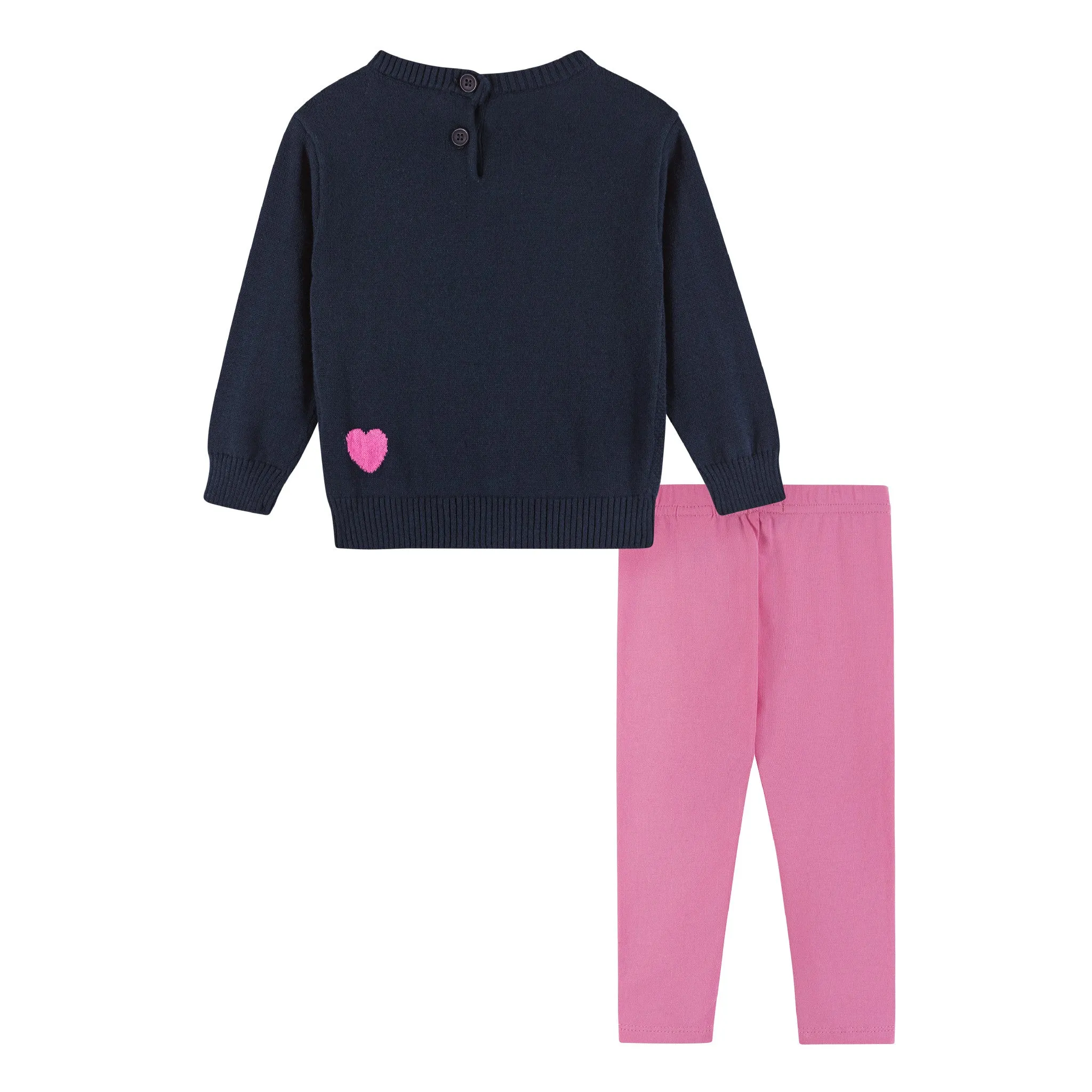 Infant Heart Sweater w/Pink Legging Set