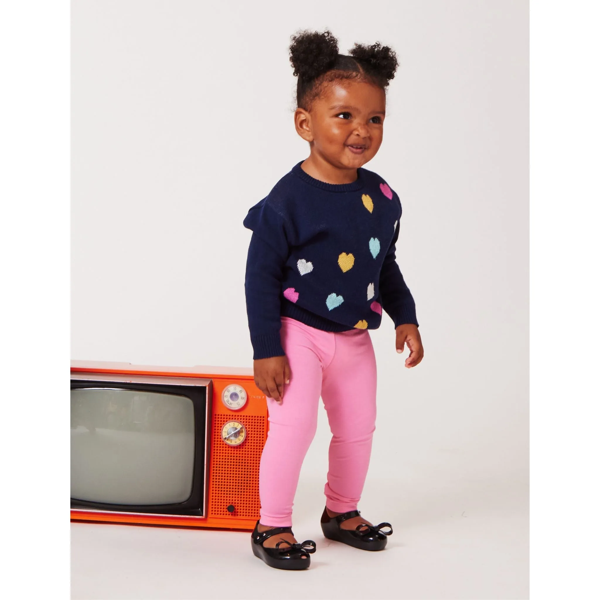 Infant Heart Sweater w/Pink Legging Set