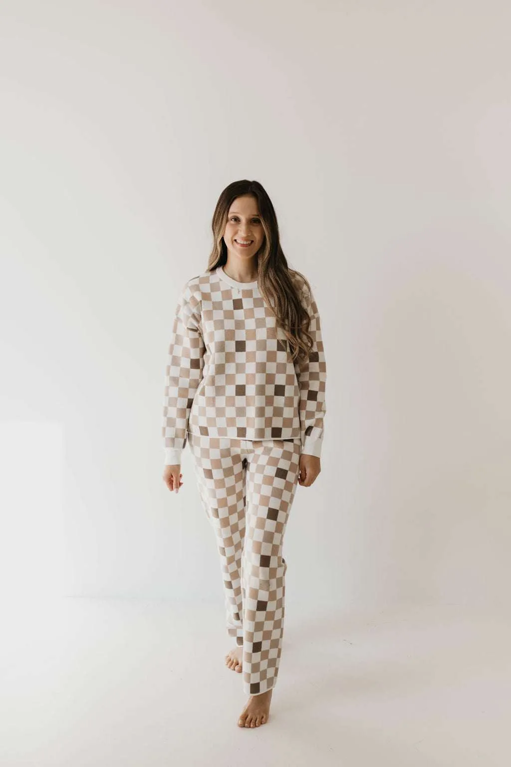 Into the Woods Checkerboard | Women's Knit Pant Set