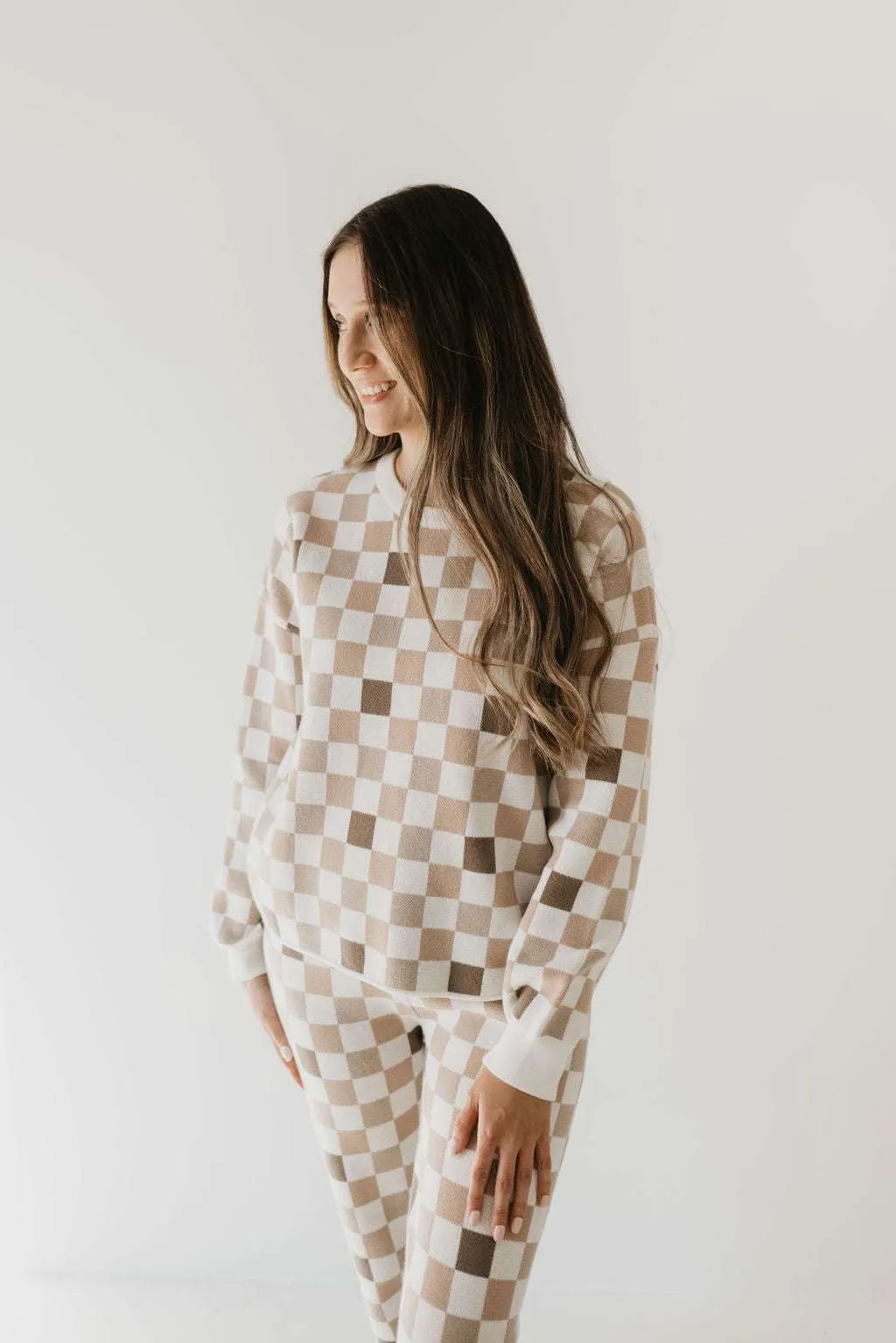 Into the Woods Checkerboard | Women's Knit Pant Set