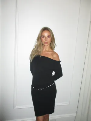 Iris Knit Mini Dress - Black