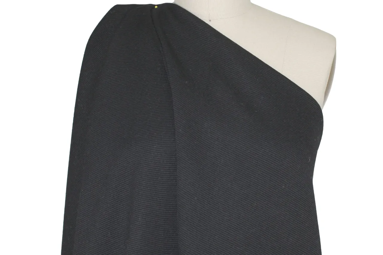 Italian Wool Coat/Jacket Weight Ottoman - Black
