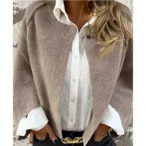 Ivyshape | Cozy Long Sleeve Wool Coat