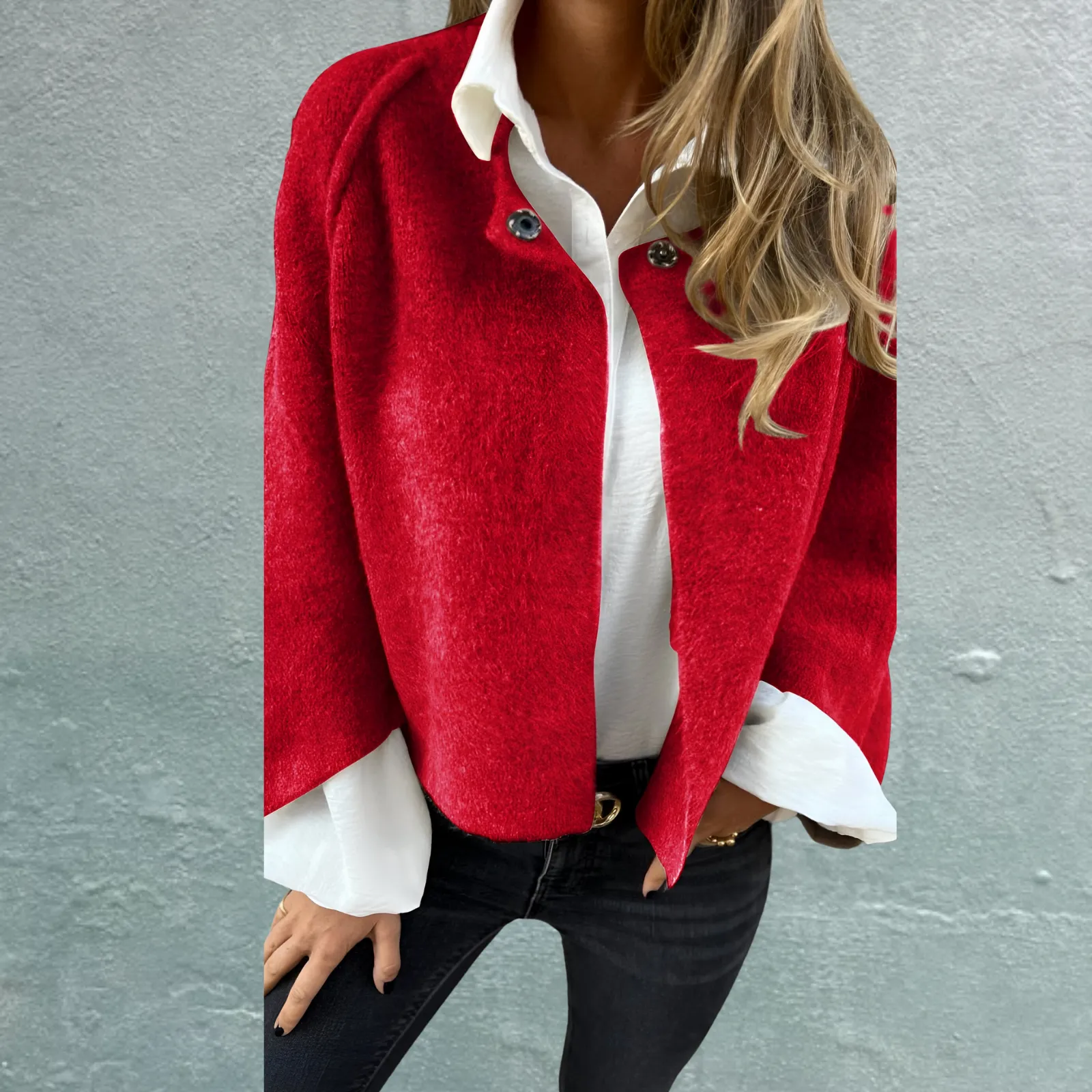 Ivyshape | Cozy Long Sleeve Wool Coat