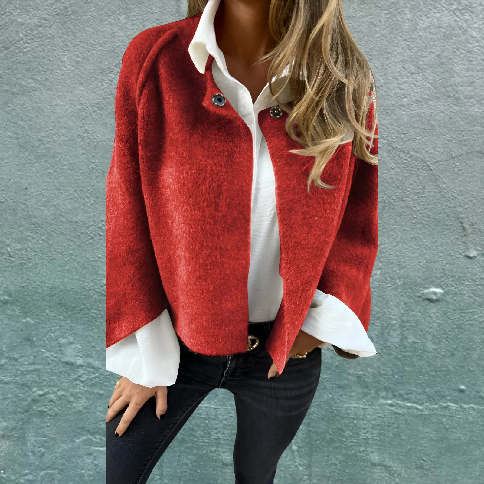 Ivyshape | Cozy Long Sleeve Wool Coat