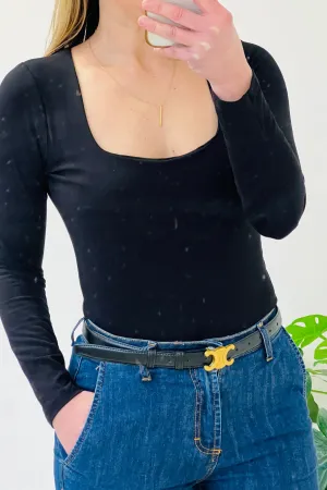 Jan Square Neck Top | Black