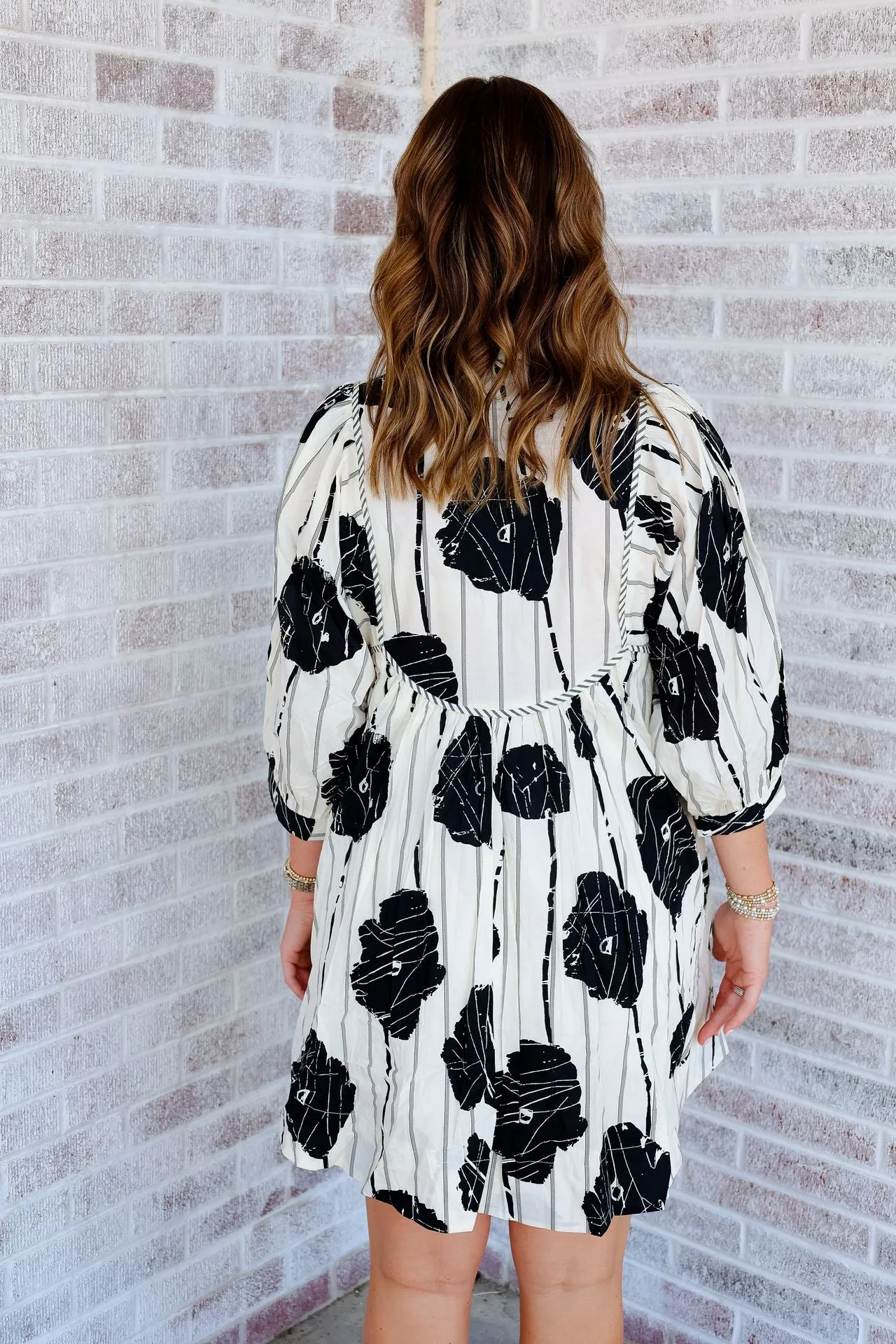 January & May - Dinner & A Movie LS V-Neck Mini Dress