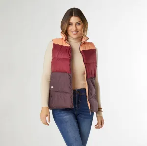 Jaylini Colorblock Puffer Vest in Beaujolais