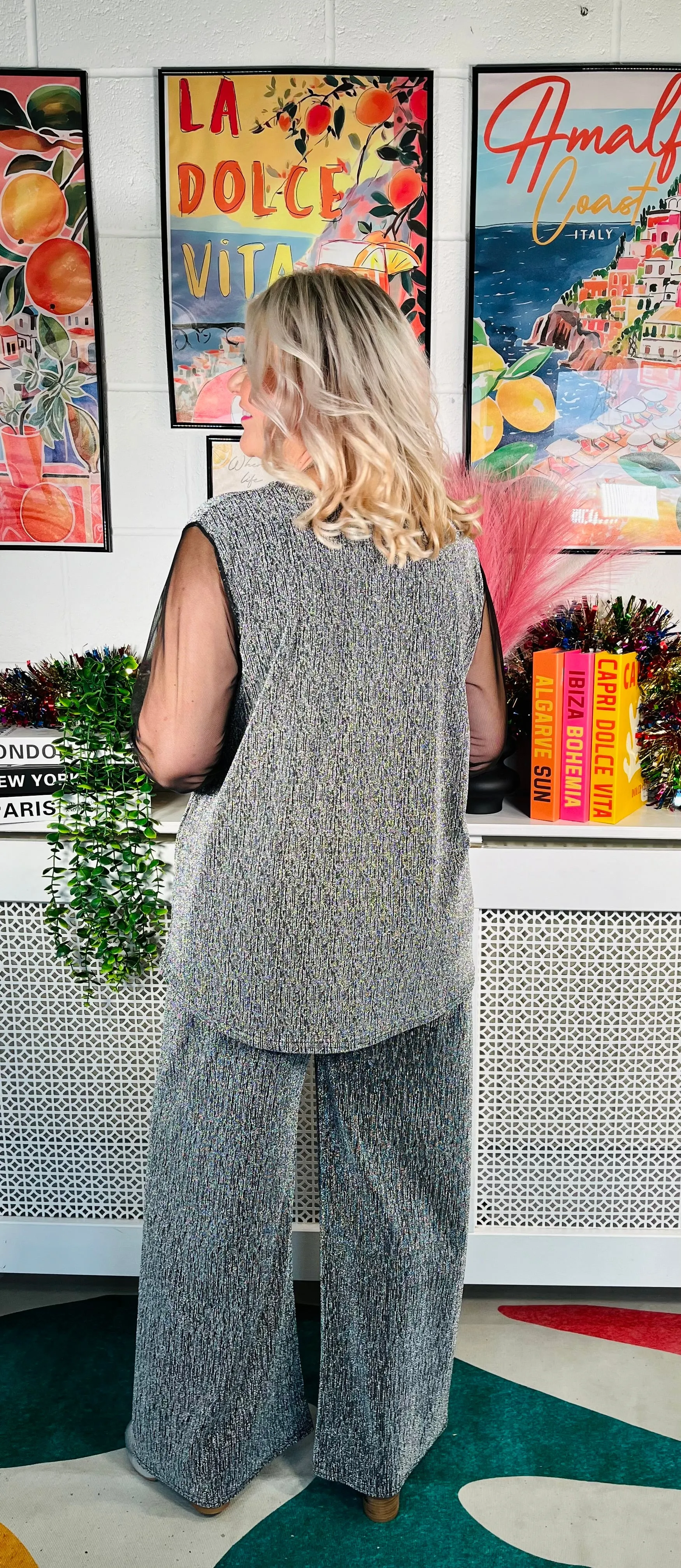 Jemima Glitz Top - Silver
