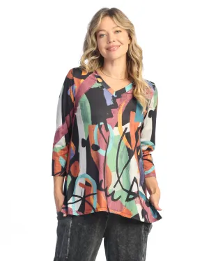 Jess & Jane “Ponderosa” Soft-Touch V-Neck Top - 25-1963