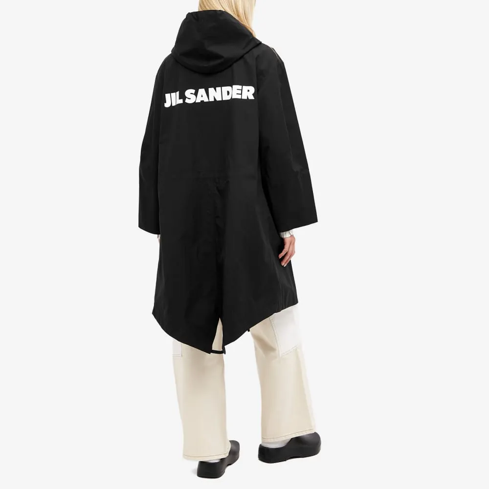 Jil Sander Wardrobe Dry Touch Back Logo Parka, black