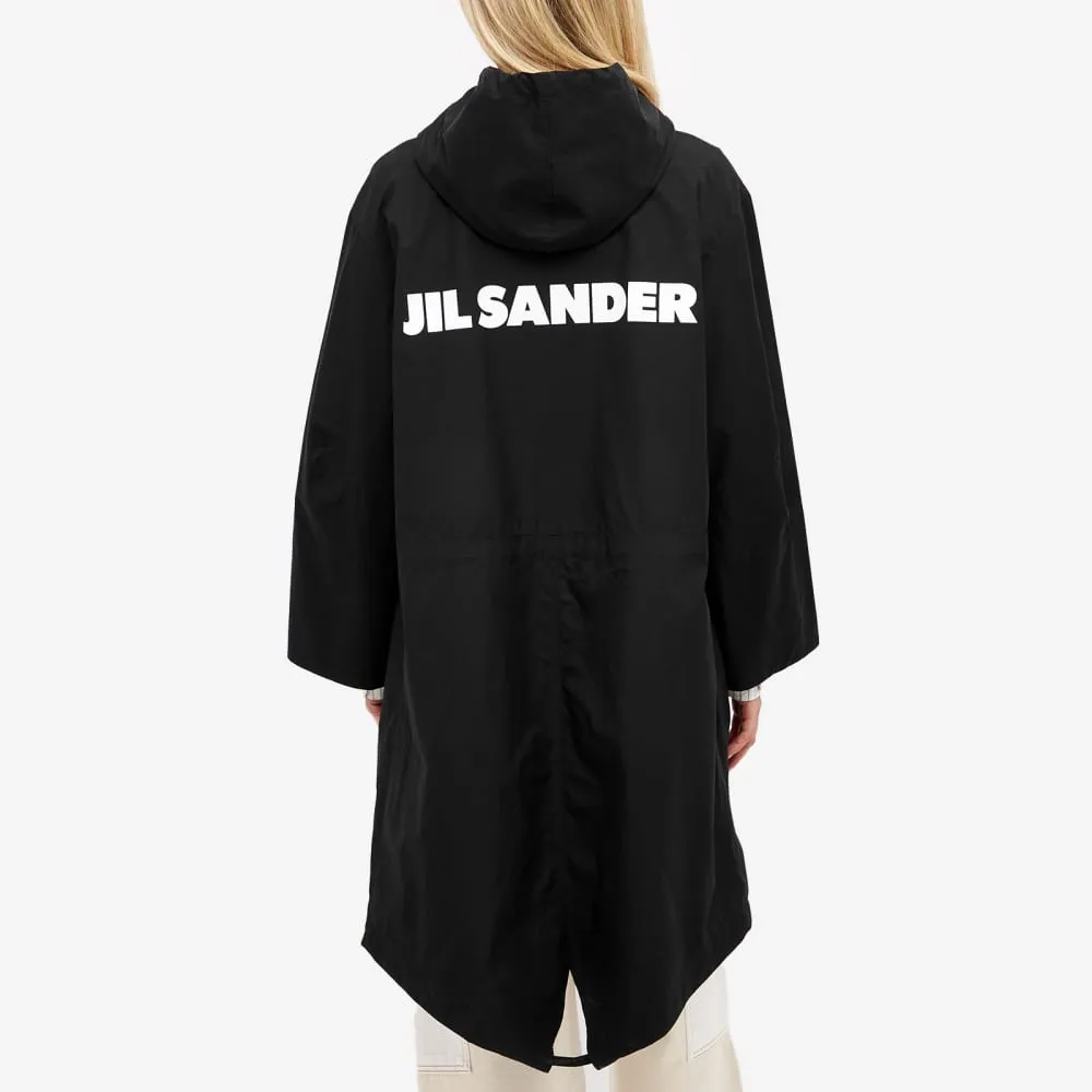 Jil Sander Wardrobe Dry Touch Back Logo Parka, black