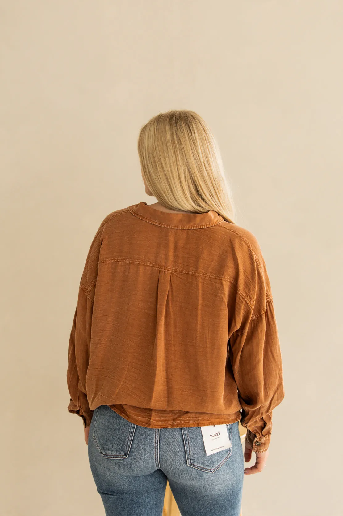 Josie Washed Button Down Shirt | Wooden