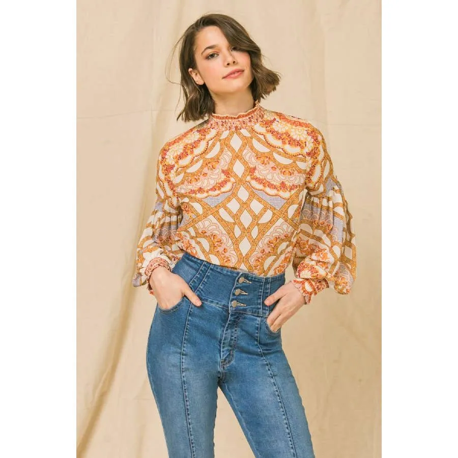 Joyce Woven Printed Top