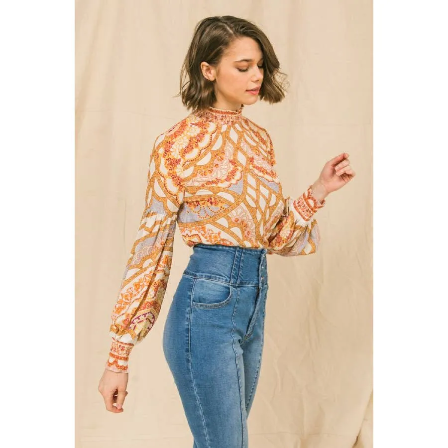 Joyce Woven Printed Top