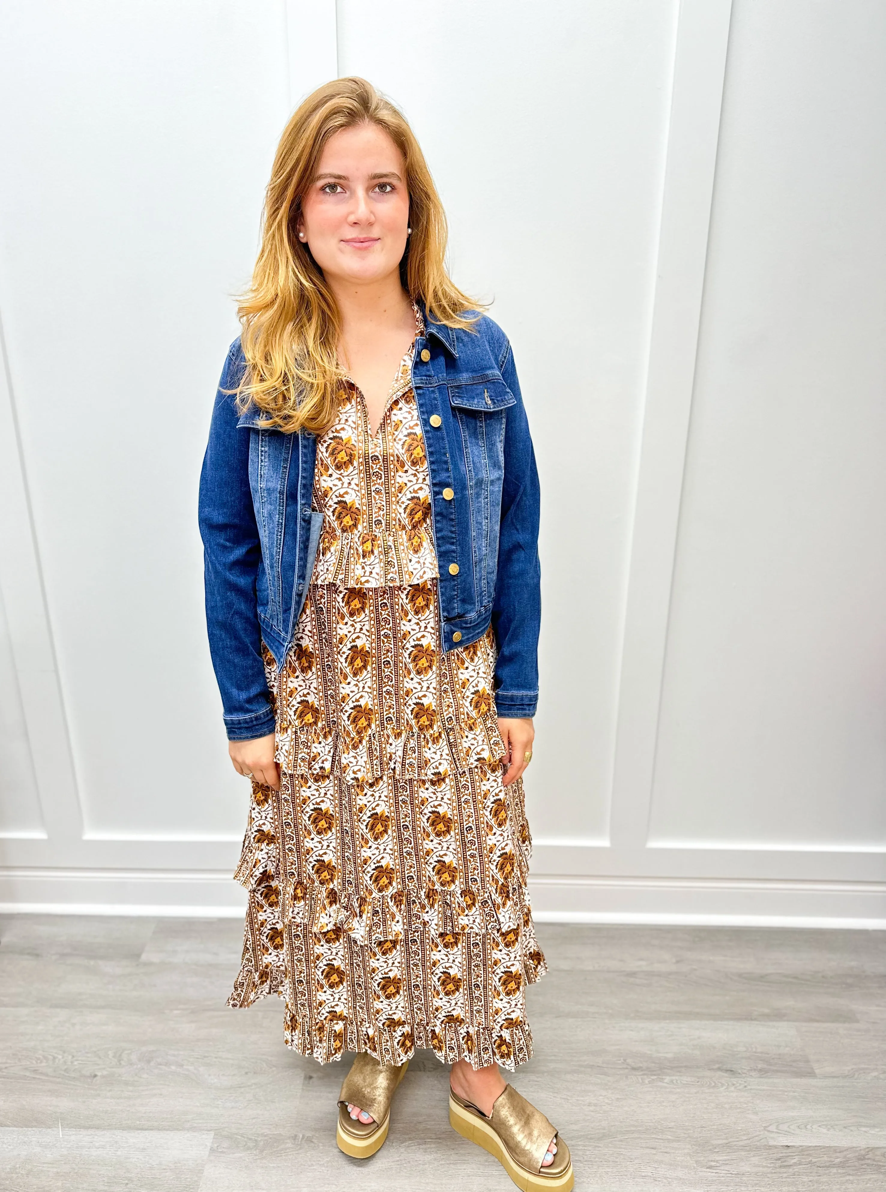 Julia Dress - Mumbai Stripe Brown