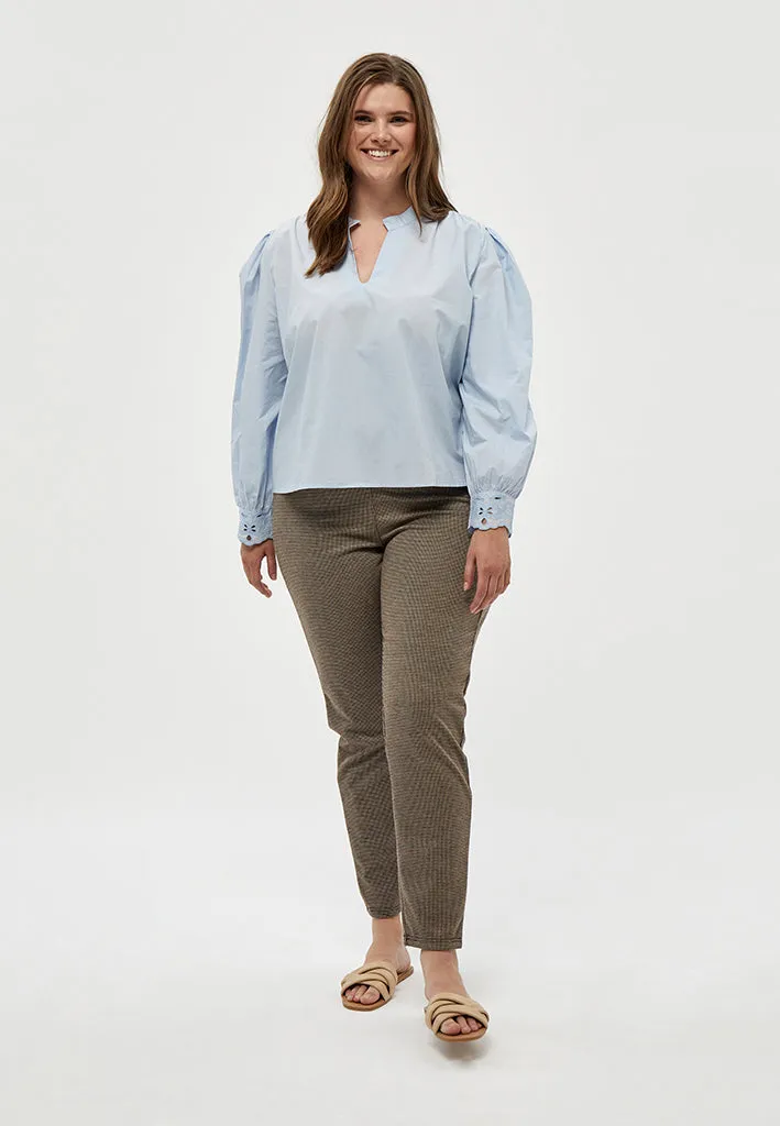 Julianna Lace Blouse Curve - Skyway Blue