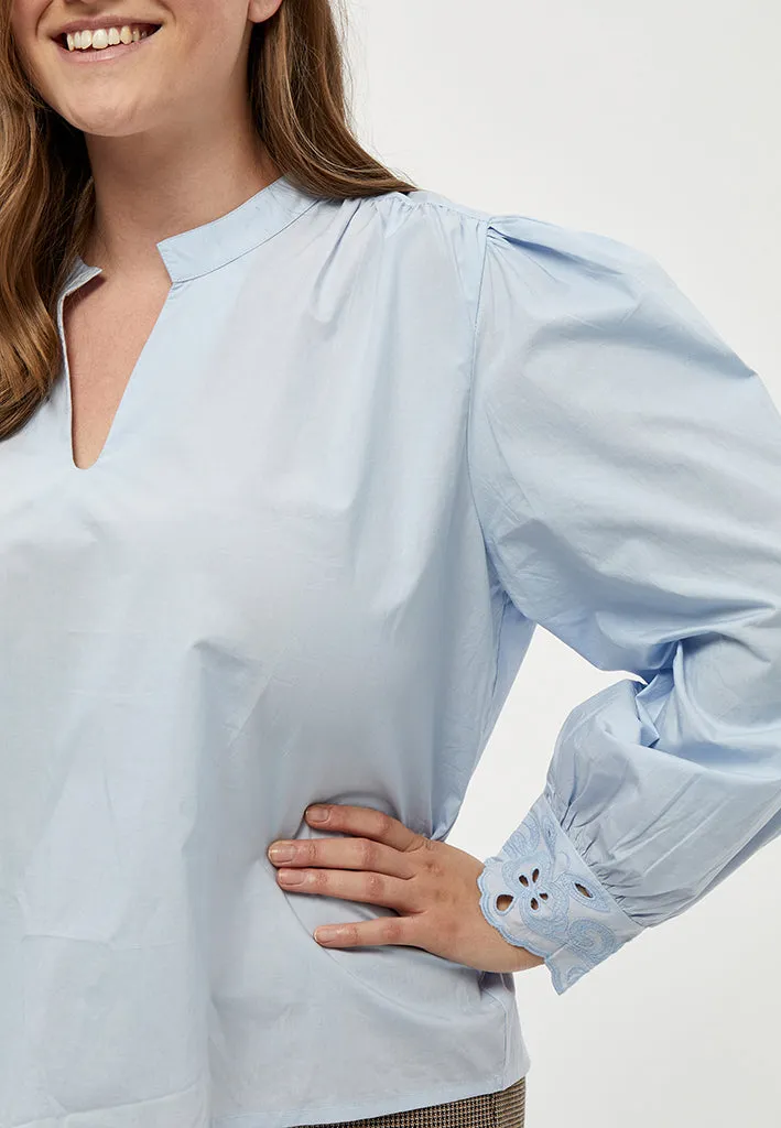 Julianna Lace Blouse Curve - Skyway Blue