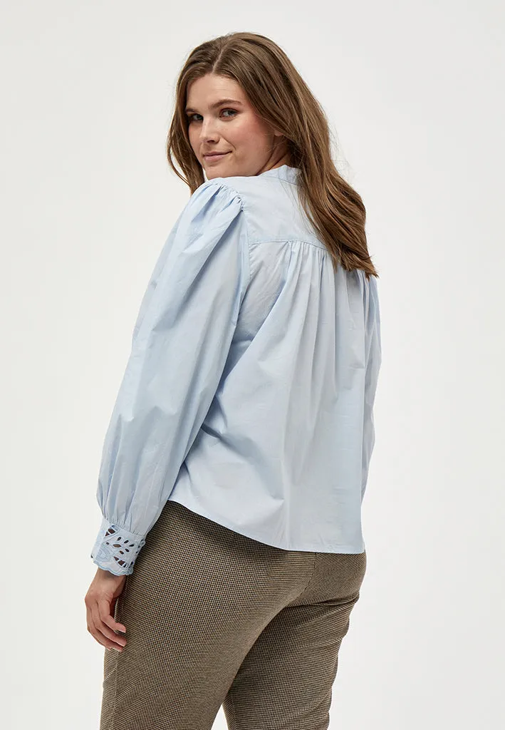 Julianna Lace Blouse Curve - Skyway Blue