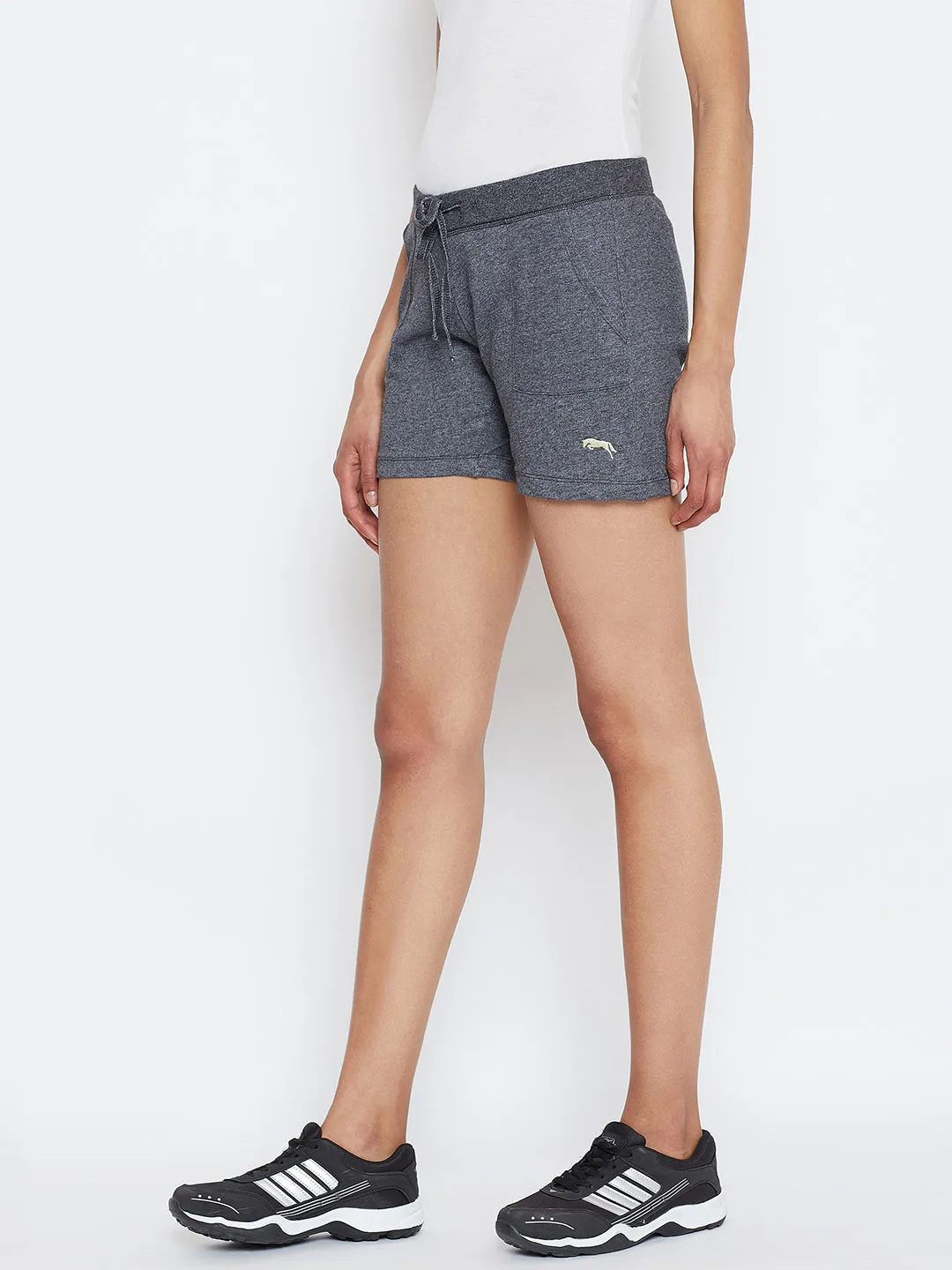 JUMP USA Women Grey Solid Shorts