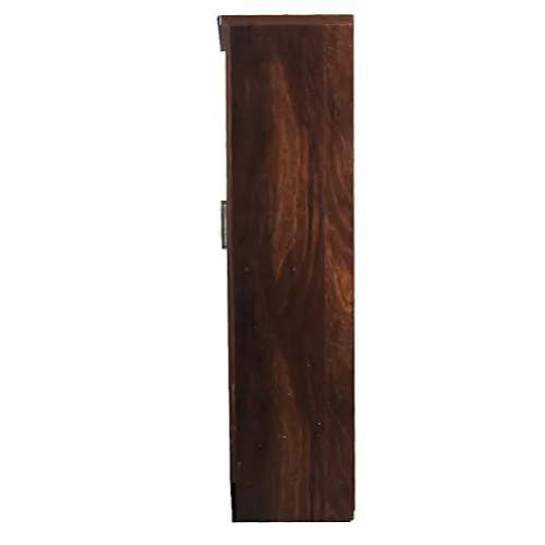 Junglewood Textured 4 Door Wardrobe with Mirror (Black)