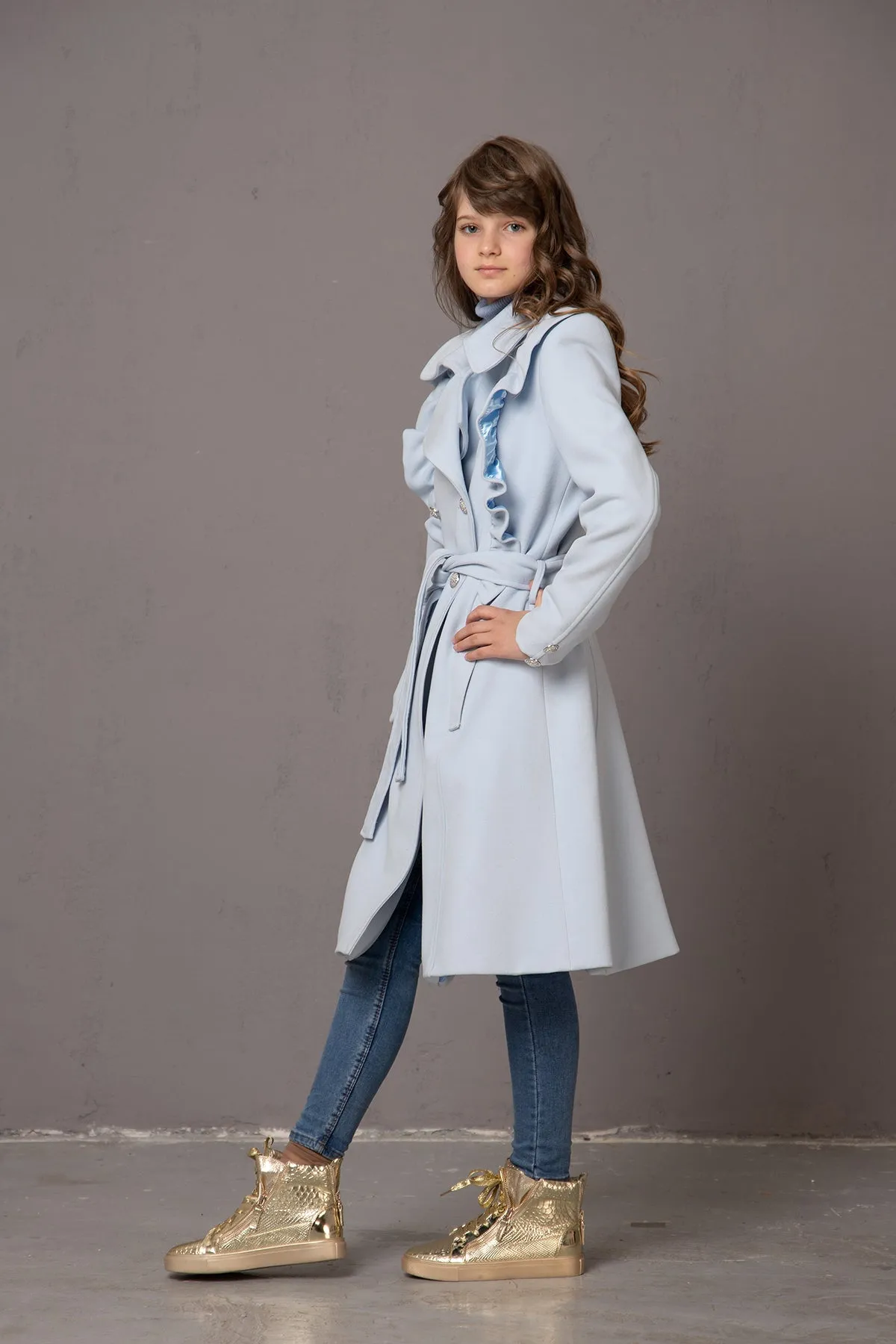 JUNIOR GIRL RUFFLES COAT