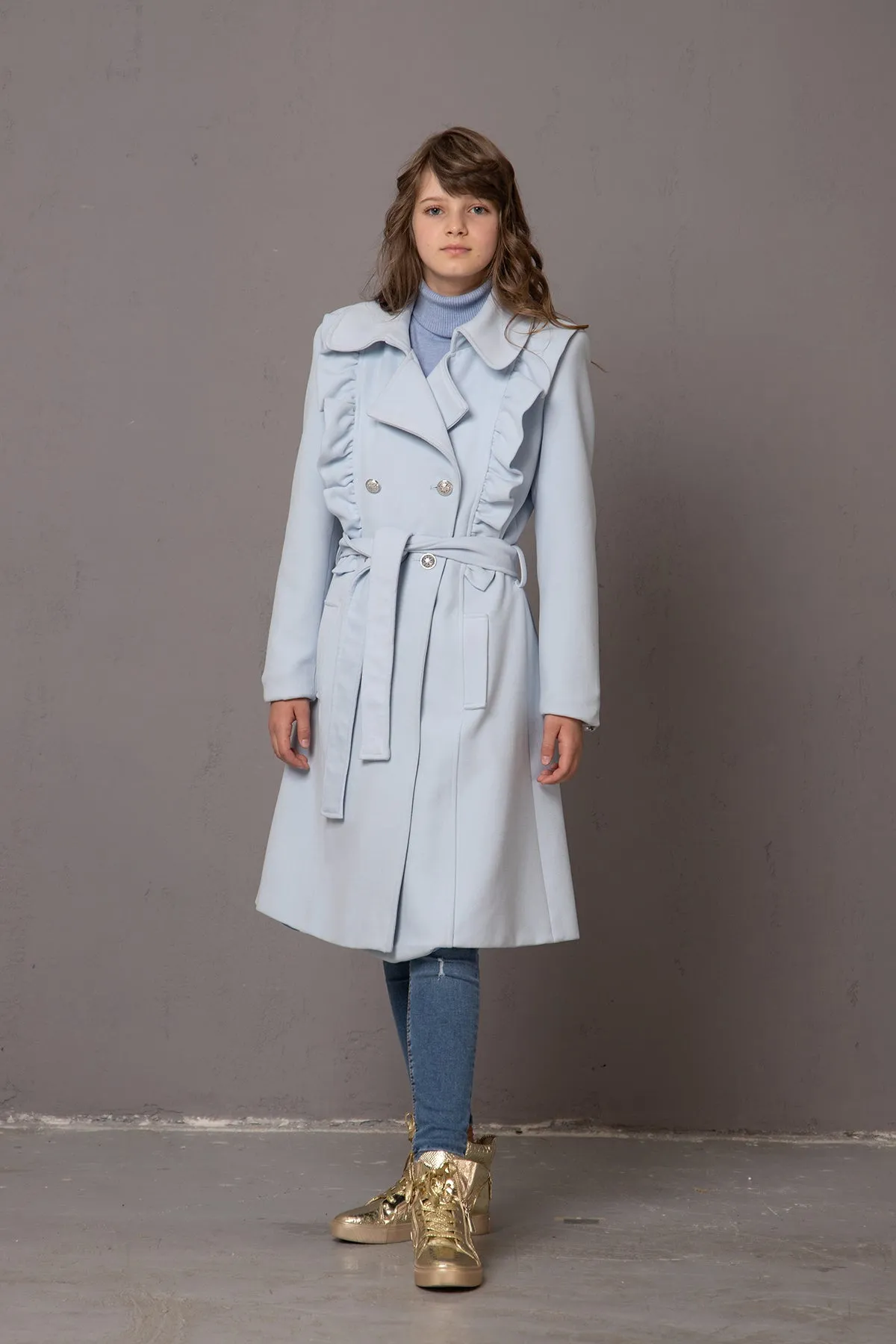 JUNIOR GIRL RUFFLES COAT