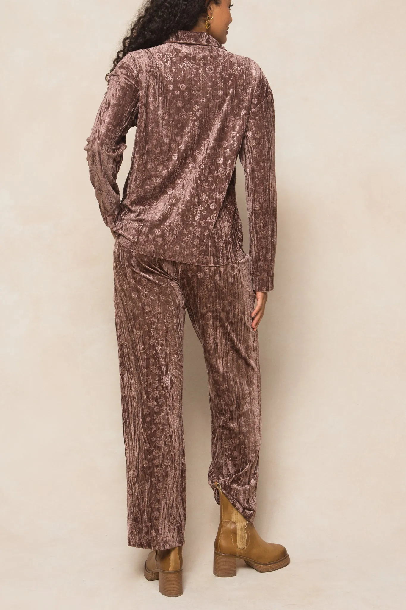 Kali Velvet Blouse in Plum - FINAL SALE