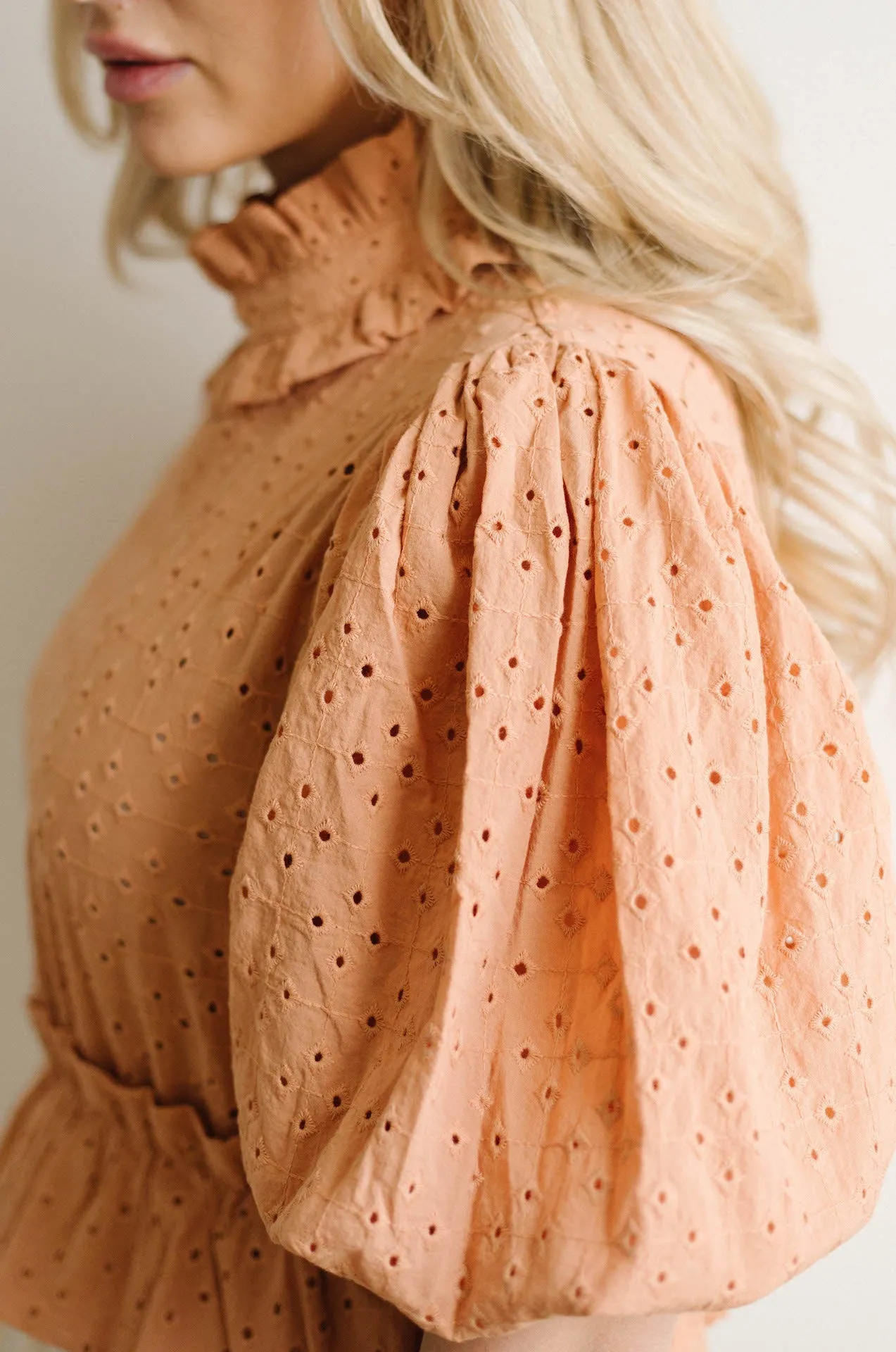 Kassi Eyelet Puff Sleeve Top
