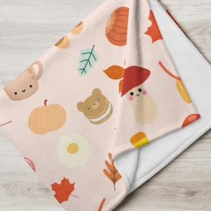 Kawaii Fall Throw Blanket