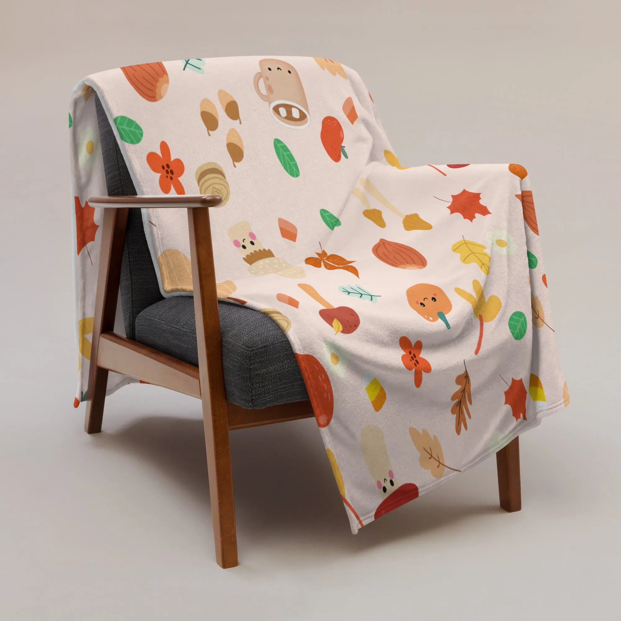 Kawaii Fall Throw Blanket