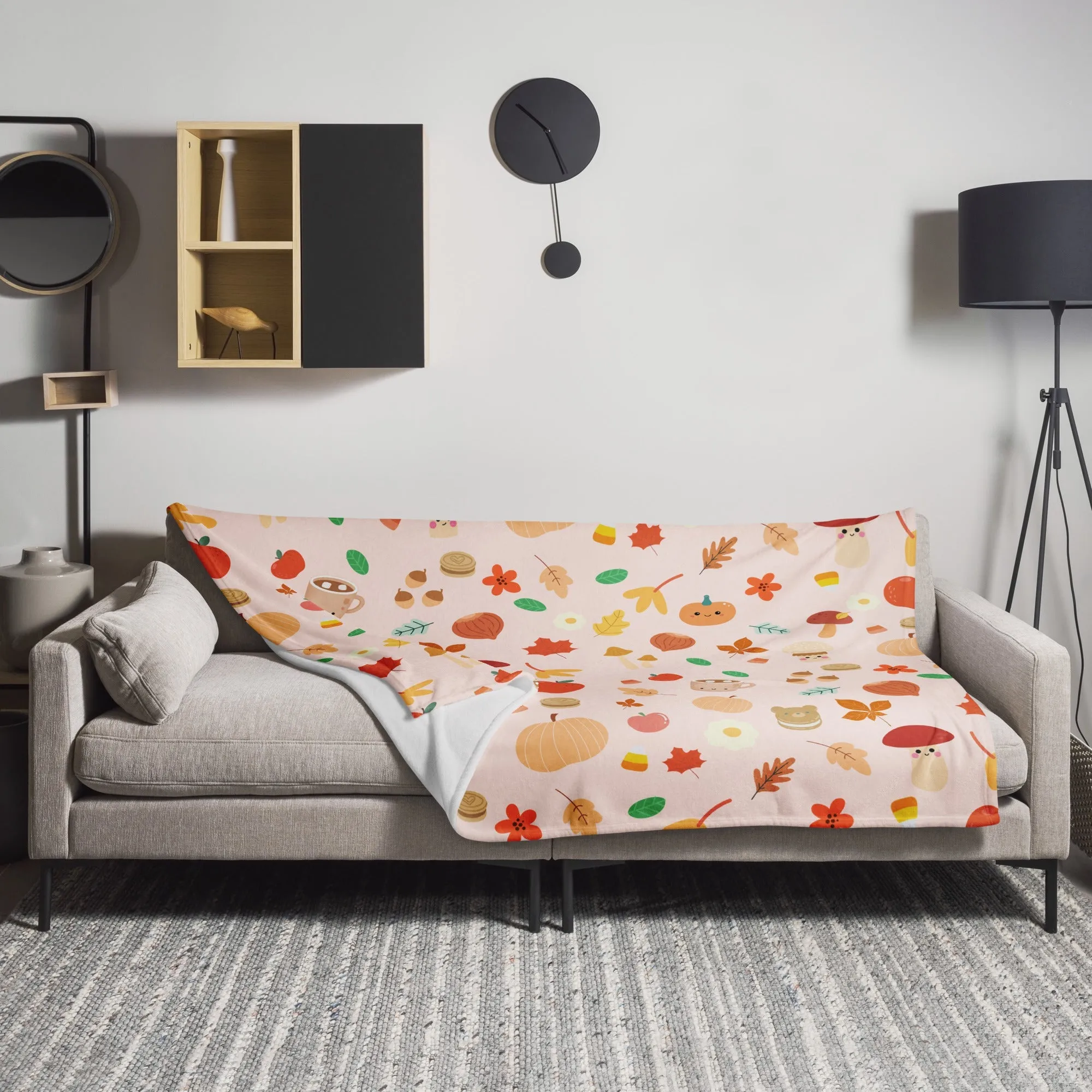 Kawaii Fall Throw Blanket