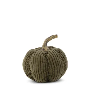 Khaki Green Corduroy Pumpkin 4.5"