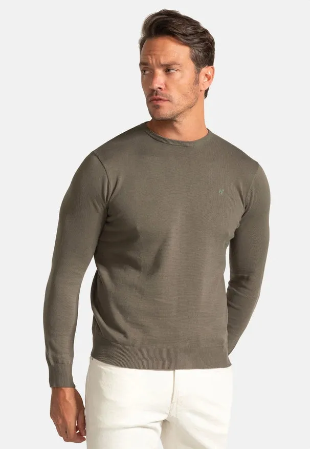 Khaki Round Neck Sweater