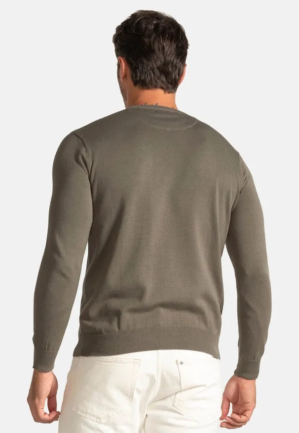 Khaki Round Neck Sweater
