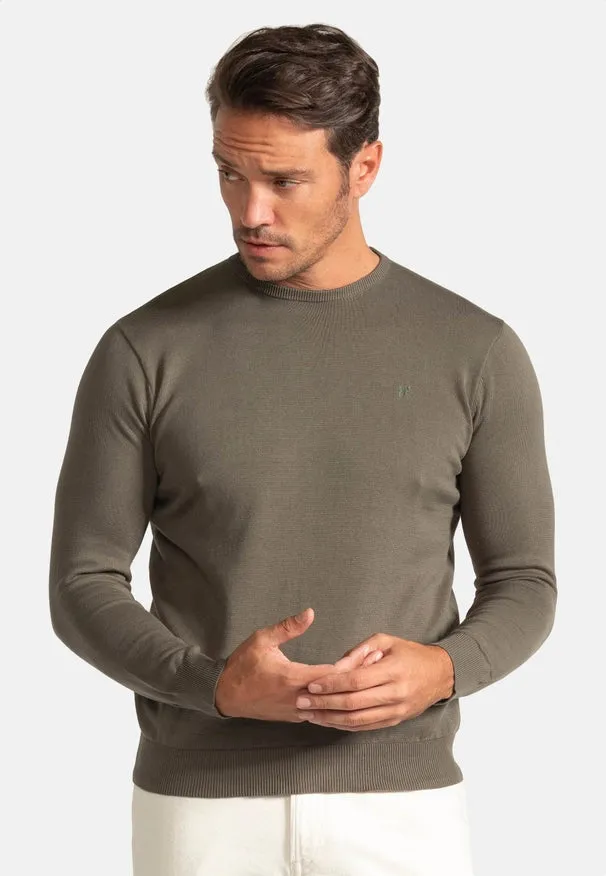 Khaki Round Neck Sweater