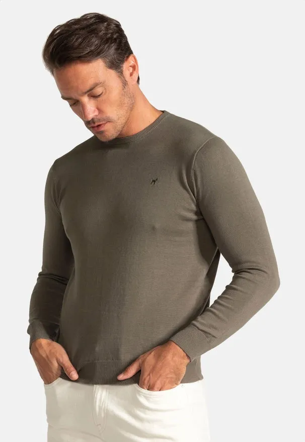 Khaki Round Neck Sweater
