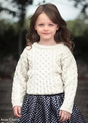 Kids Aran Wool Sweater | Natural