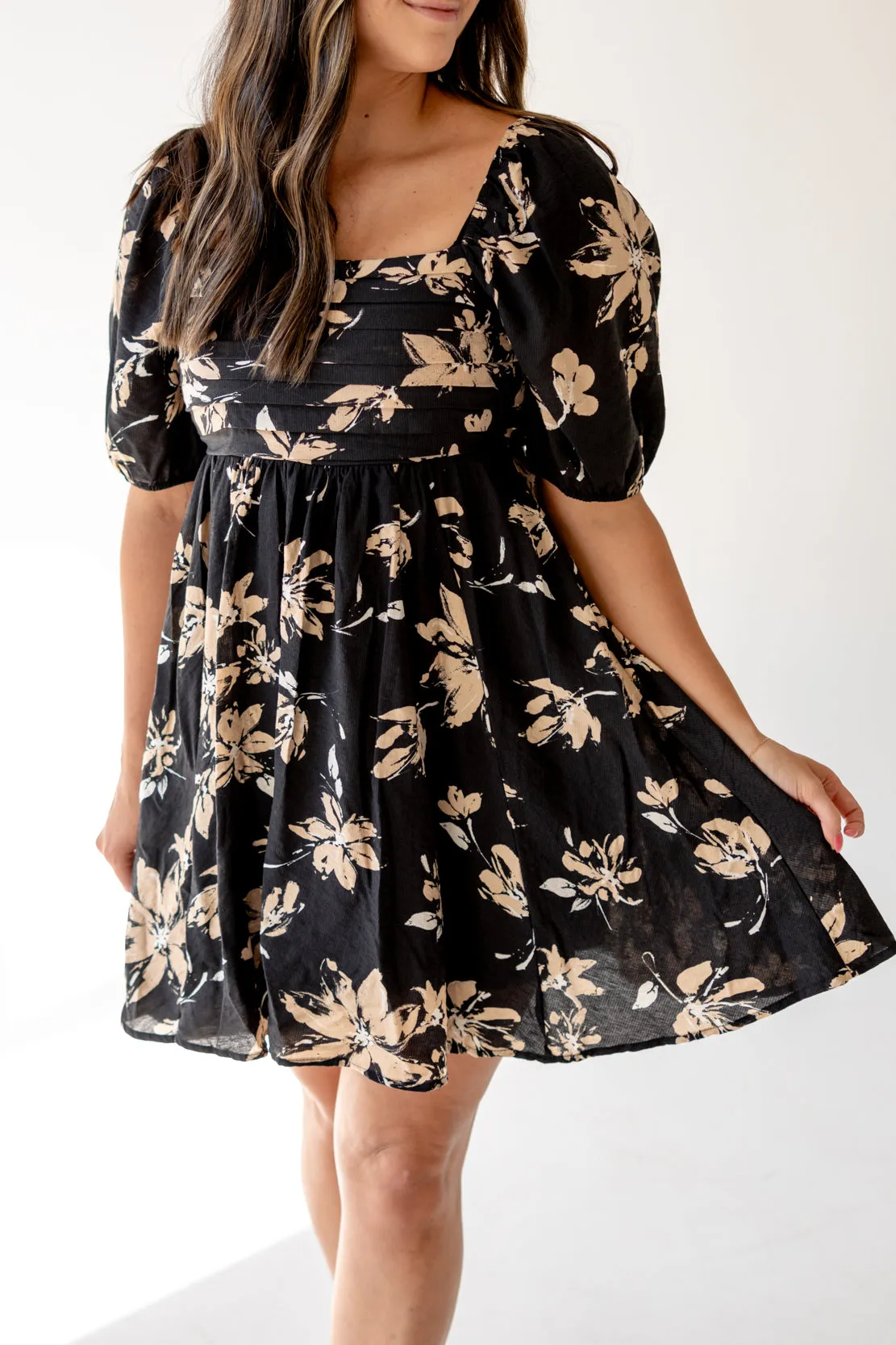 Kinsley Floral Mini Dress | Black