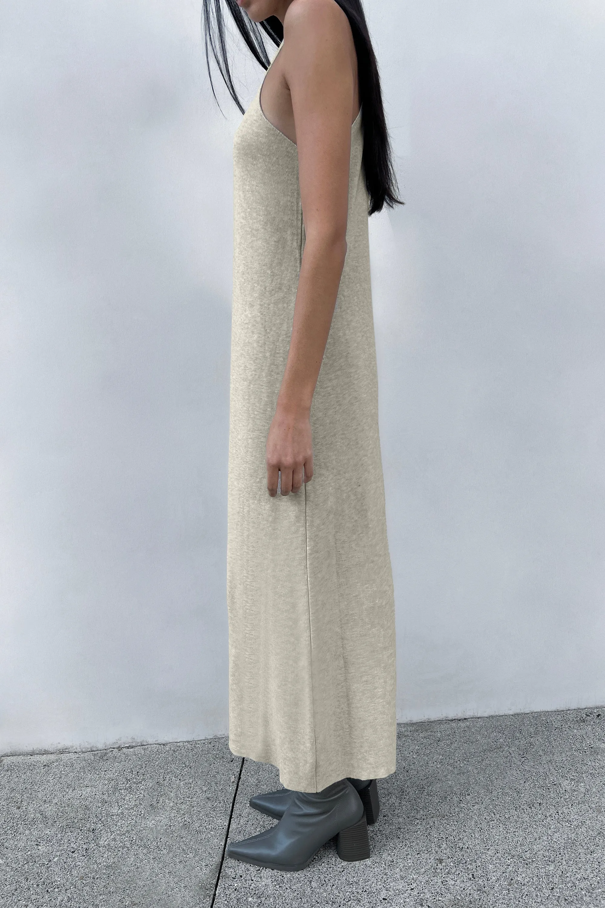 KNIT HALTER MIDI DRESS