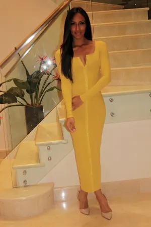 Knit Maxi Dress - Mustard