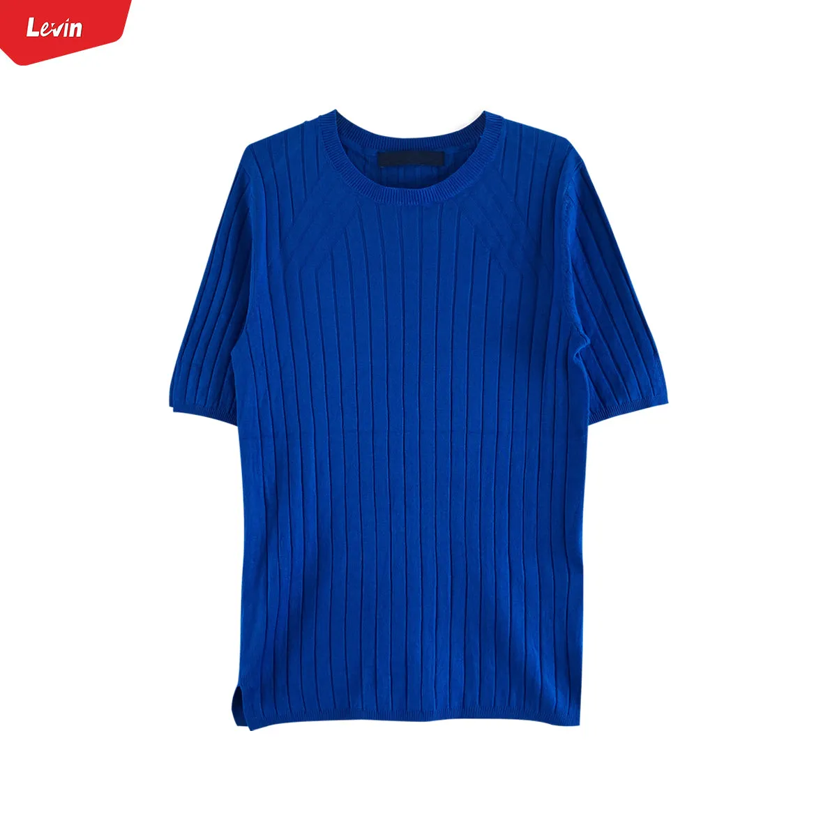 Ladies Short Sleeve Ribbed Knit Sweater Jumper
