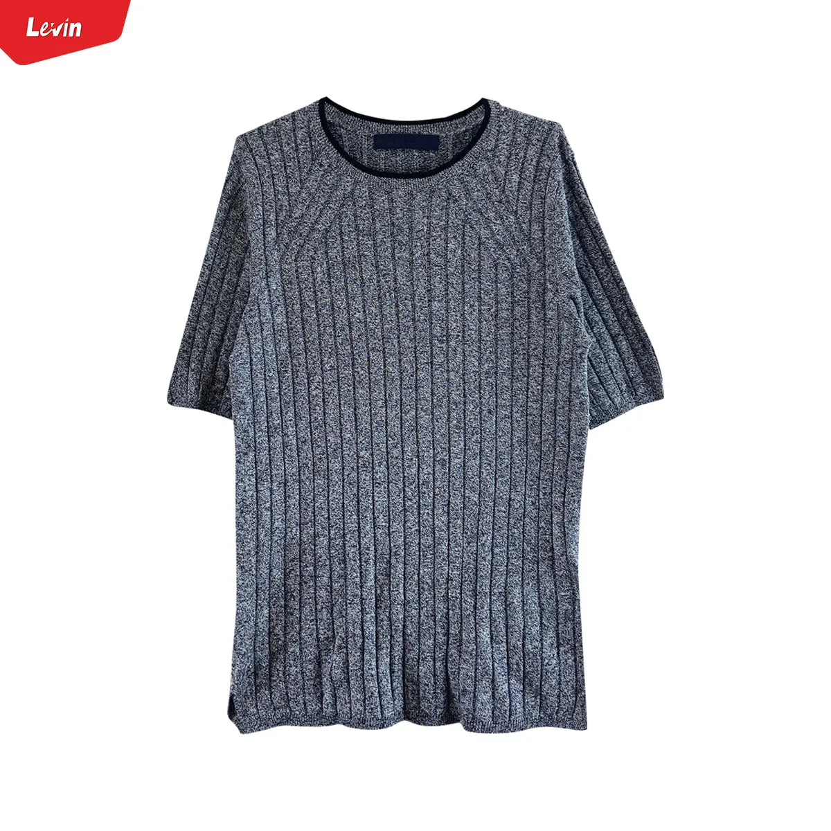Ladies Short Sleeve Ribbed Knit Sweater Jumper