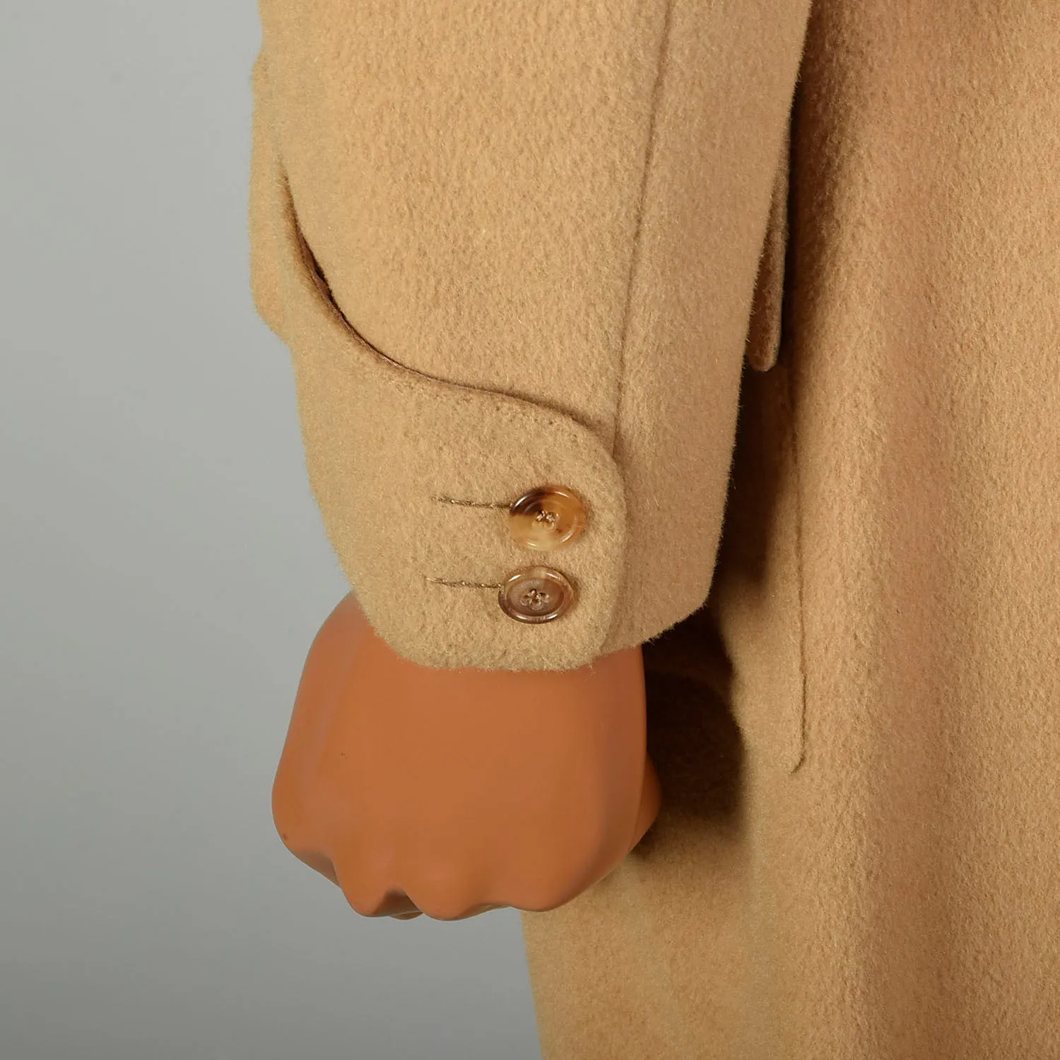 Large 1970s Coat Double Breasted Tan Winter Overcoat